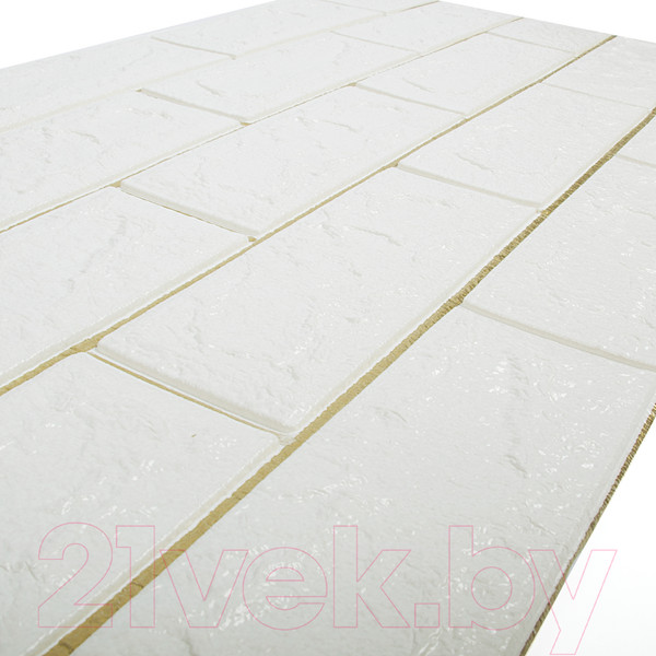 Изображение товара Панель ПВХ Самоклейкин Самоклеющаяся Белая с золотом LKD-02-04-02WH (70x77x5мм)