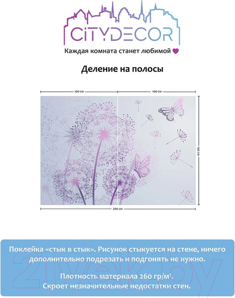 Изображение товара Фотообои листовые Citydecor Невесомость 12 (200x140см)