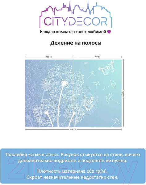 Изображение товара Фотообои листовые Citydecor Невесомость 2 (200x140см)