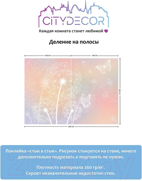 Изображение товара Фотообои листовые Citydecor Невесомость 9 (200x140см)