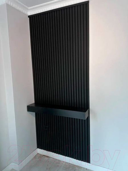 Изображение товара Реечная панель STELLA Beats De Luxe Black Lead МДФ (2700x119x16мм)