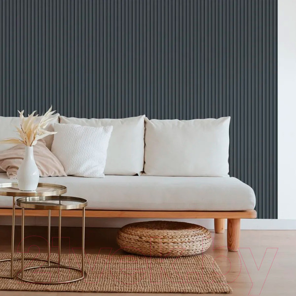 Изображение товара Реечная панель STELLA Wave De Luxe Black Lead МДФ (2700x119x16мм)