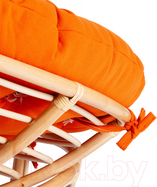Изображение товара Кресло садовое Tetchair Papasan Eco P115-1/SP STD c подушкой, ремешками (натуральный/ткань оранжевый)