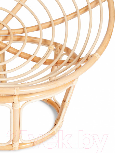 Изображение товара Кресло садовое Tetchair Papasan Eco P115-1/SP STD c подушкой, ремешками (натуральный/ткань оранжевый)