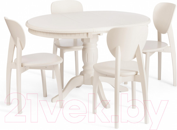 Изображение товара Обеденный стол Tetchair Stefano круглый (бук/Ivory White)