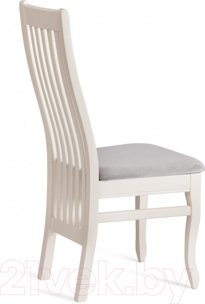 Изображение товара Стул Tetchair Dolce 40x46x100 (бук/Ivory White/велюр/Tenerife Ultimate Grey)