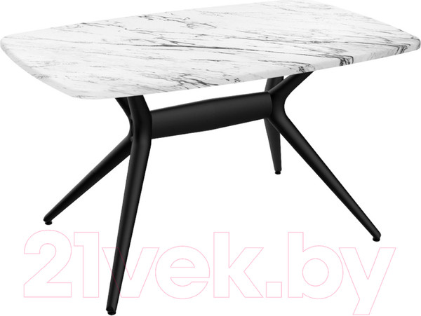 Изображение товара Обеденный стол Sheffilton SHT-TU30-2/TT41 120/80 МДФ бочкообразная (черный/кроскат пластик)