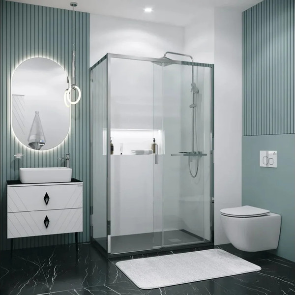 Изображение товара Душевая стенка Grossman Style 80x195 / 200.K33.05.80.10.00 (хром, стекло прозрачное)