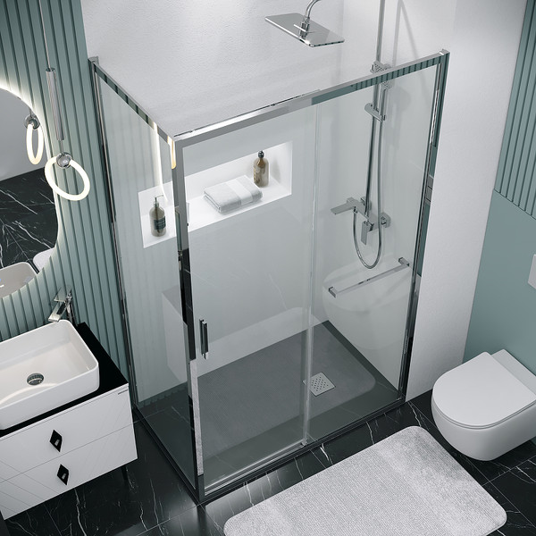 Изображение товара Душевая стенка Grossman Style 90x195 / 200.K33.05.90.10.00 (хром,стекло прозрачное)