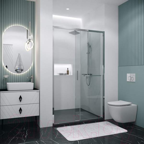 Изображение товара Душевая дверь Grossman Style 100x195 / 100.K33.05.100.10.00 (хром,стекло прозрачное)