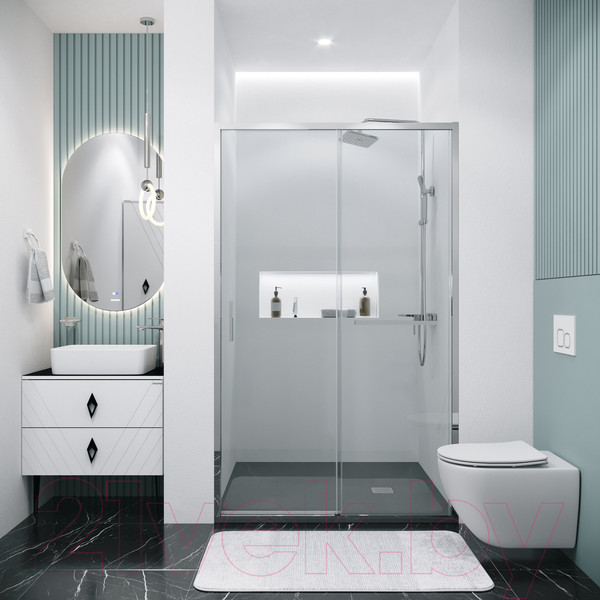 Изображение товара Душевая дверь Grossman Style 100x195 / 100.K33.05.100.10.00 (хром,стекло прозрачное)