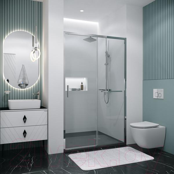 Изображение товара Душевая дверь Grossman Style 100x195 / 100.K33.05.100.10.00 (хром,стекло прозрачное)