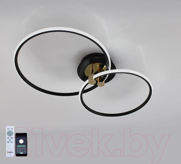 Изображение товара Потолочный светильник Estares Lune 50W 2R-APP-615x360x110-BLACK/GOLD/WHITE-220-IP20