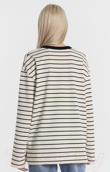 Изображение товара Лонгслив Mark Formelle 122924 (р.164/170-116-122, молочно-черная полоска)
