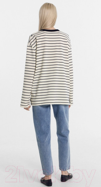 Изображение товара Лонгслив Mark Formelle 122924 (р.164/170-116-122, молочно-черная полоска)