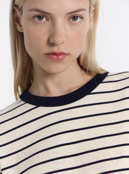 Изображение товара Лонгслив Mark Formelle 122924 (р.164/170-116-122, молочно-черная полоска)