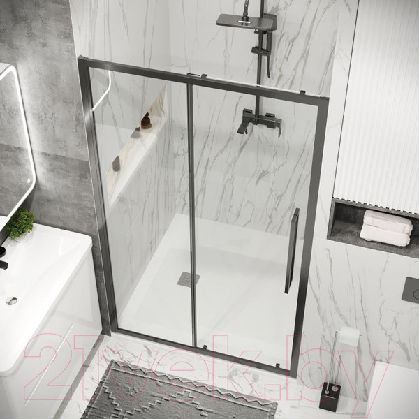 Изображение товара Душевая дверь Grossman Cosmo 110x195 / 100.K33.02.110.42.00 (графит сатин,стекло прозрачное)