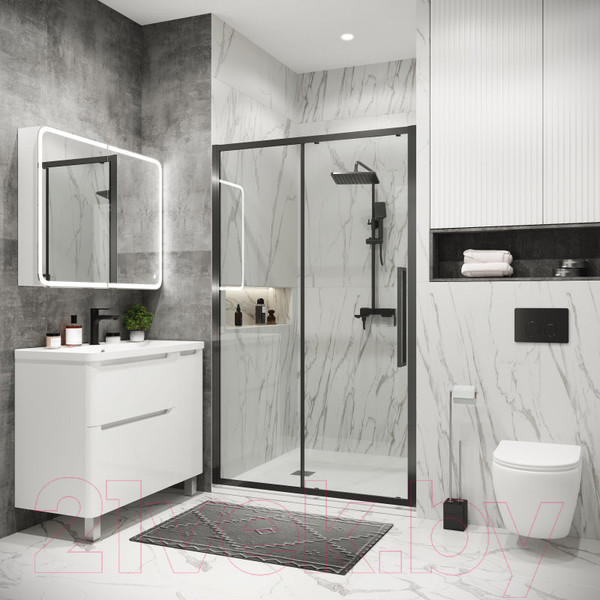 Изображение товара Душевая дверь Grossman Cosmo 110x195 / 100.K33.02.110.42.00 (графит сатин,стекло прозрачное)