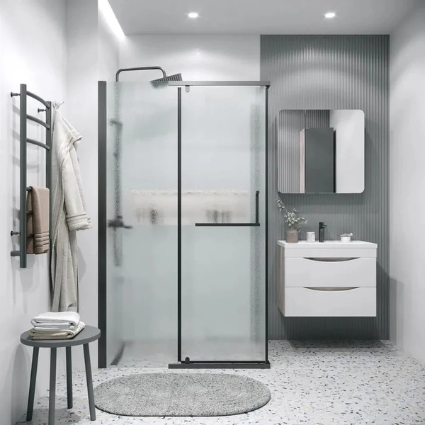 Изображение товара Душевая стенка Grossman Pragma 90x195 / 200.K33.03.90.10.02 (хром, стекло шиншилла)