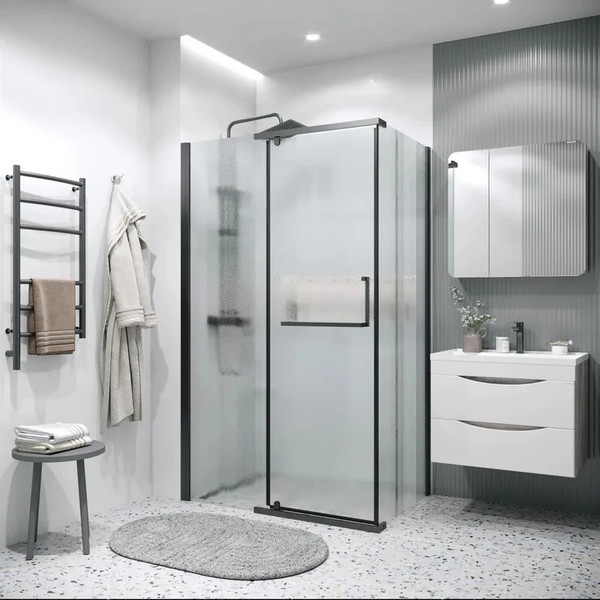 Изображение товара Душевая стенка Grossman Pragma 90x195 / 200.K33.03.90.10.02 (хром, стекло шиншилла)