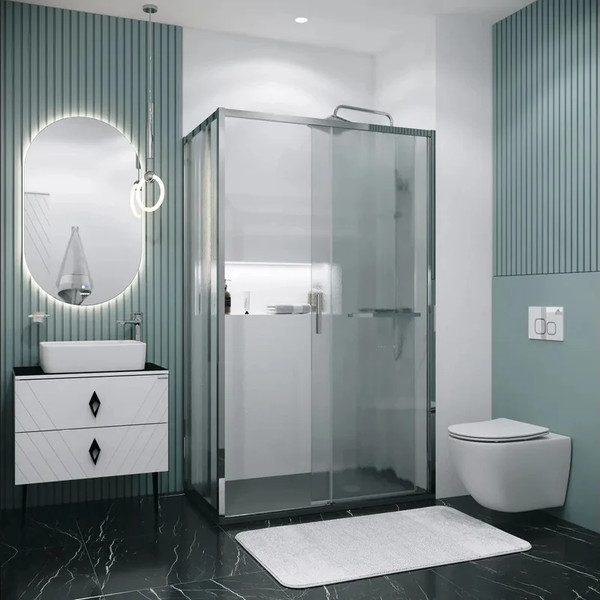 Изображение товара Душевая стенка Grossman Style 80x195 / 200.K33.05.80.10.02 (хром, стекло шиншилла)