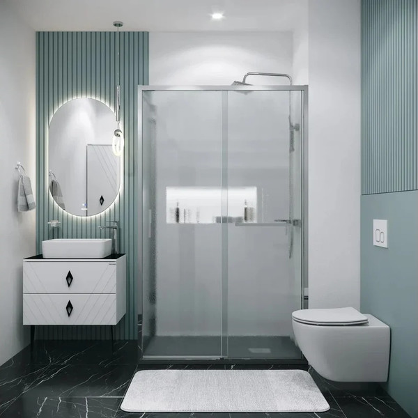 Изображение товара Душевая стенка Grossman Style 80x195 / 200.K33.05.80.10.02 (хром, стекло шиншилла)