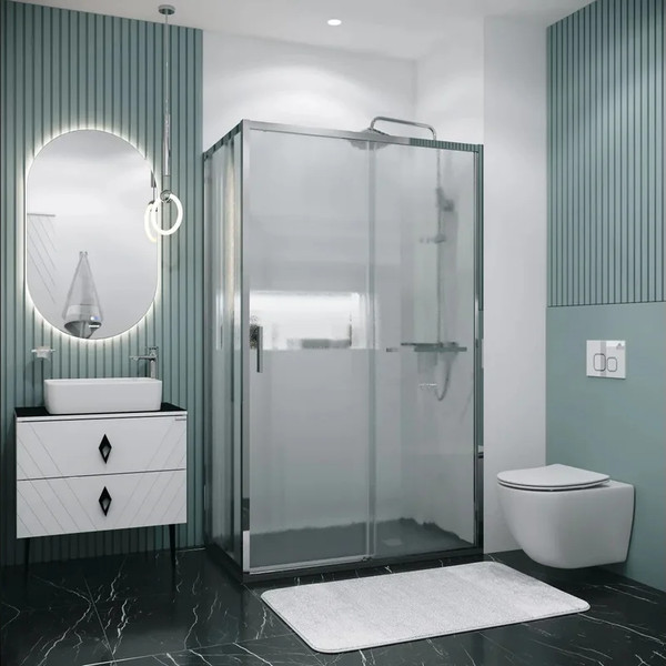 Изображение товара Душевая стенка Grossman Style 80x195 / 200.K33.05.80.10.02 (хром, стекло шиншилла)