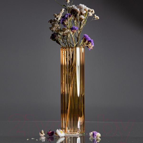 Изображение товара Ваза Элетех Тубо 5.5x25 / 4840900073 (рифленый янтарный)