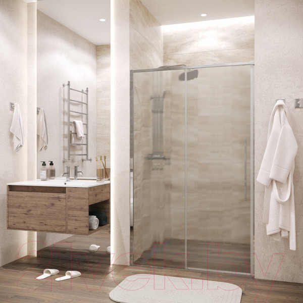 Изображение товара Душевая дверь Grossman Galaxy 100x195 / 100.K33.01.100.10.02 (хром/стекло шиншилла)