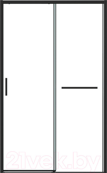 Изображение товара Душевая дверь Grossman Style 130x195 / 100.K33.05.130.21.00 (черный матовый,стекло прозрачное)