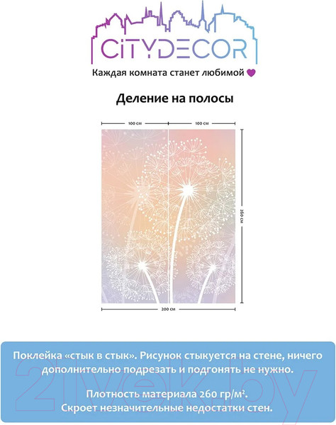 Изображение товара Фотообои листовые Citydecor Невесомость 9 (200x260см)