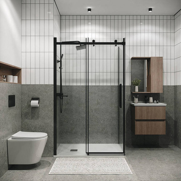 Изображение товара Душевой уголок Grossman Classic 100x80x195 / 120.K33.04.1080.21.00 (черный матовый/стекло прозрачное)