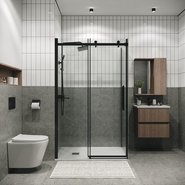 Изображение товара Душевой уголок Grossman Classic 110x90x195 / 120.K33.04.1190.21.00 (черный матовый/стекло прозрачное)