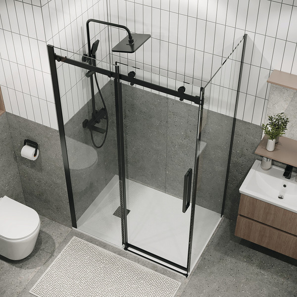 Изображение товара Душевой уголок Grossman Classic 110x90x195 / 120.K33.04.1190.21.00 (черный матовый/стекло прозрачное)