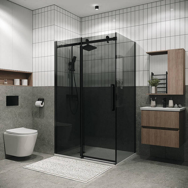 Изображение товара Душевой уголок Grossman Classic 100x90x195 / 120.K33.04.1090.21.10 (черный матовый/тонированно стекло)