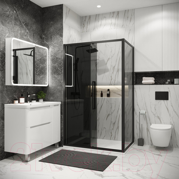 Изображение товара Душевой уголок Grossman Cosmo 100x80x195 / 120.K33.02.1080.21.10 (черный матовый/тонированно стекло)