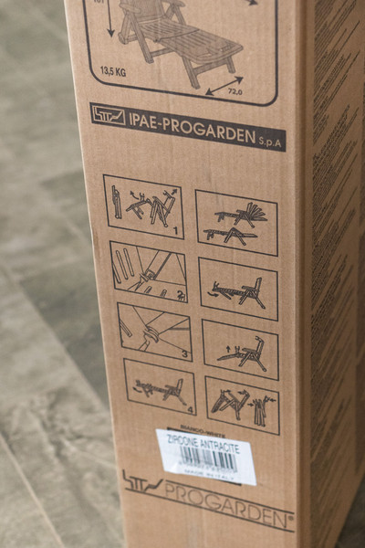 Изображение товара Складной шезлонг Ipae Progarden Zircone / ZIR18CА2 (антрацит)