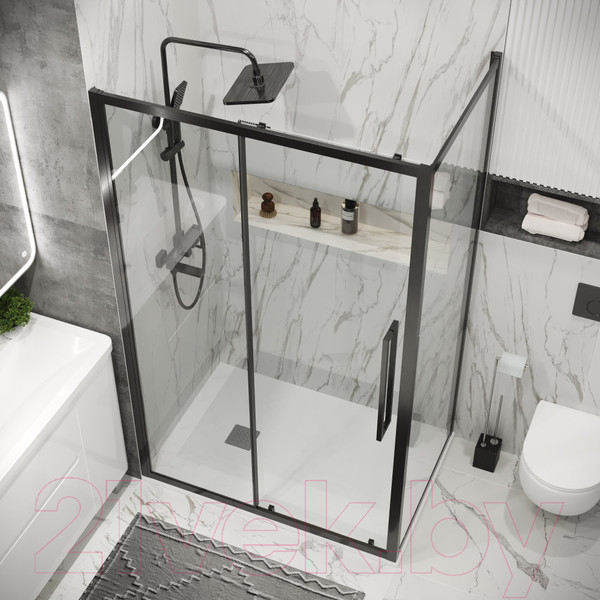 Изображение товара Душевой уголок Grossman Cosmo 110x80x195 / 120.K33.02.1180.42.00 (графит сатин/стекло прозрачное)