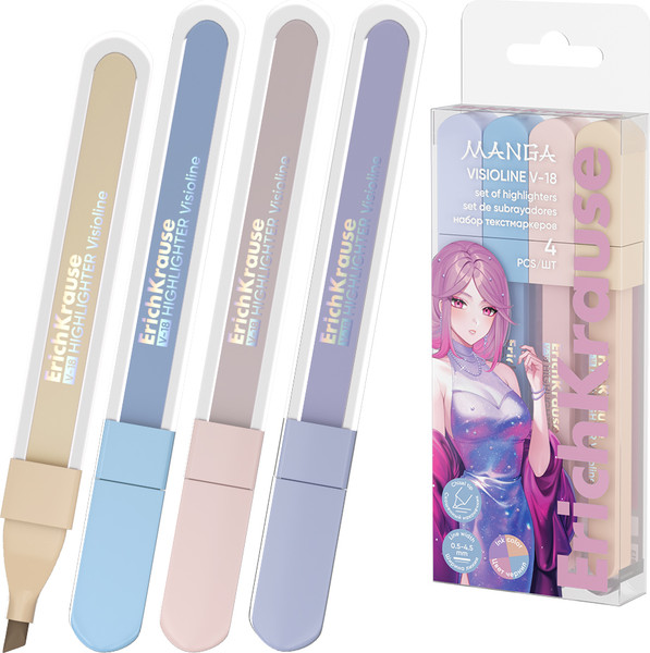 Изображение товара Набор маркеров Erich Krause Visioline V-18 Manga / 60813 (4шт)