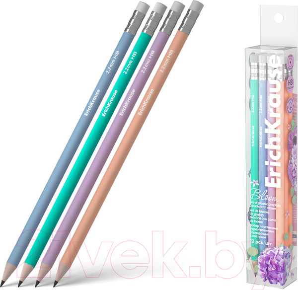 Изображение товара Набор простых карандашей Erich Krause Joy Pastel Bloom / 60703 (12шт)