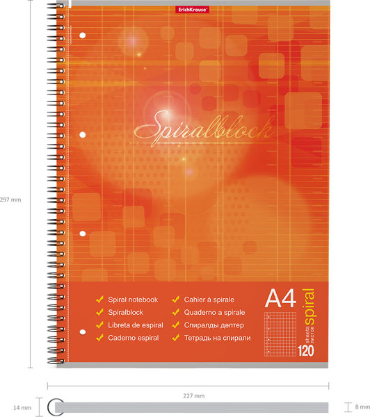 Изображение товара Тетрадь Erich Krause Spiralblock / 58421 (120л, клетка)