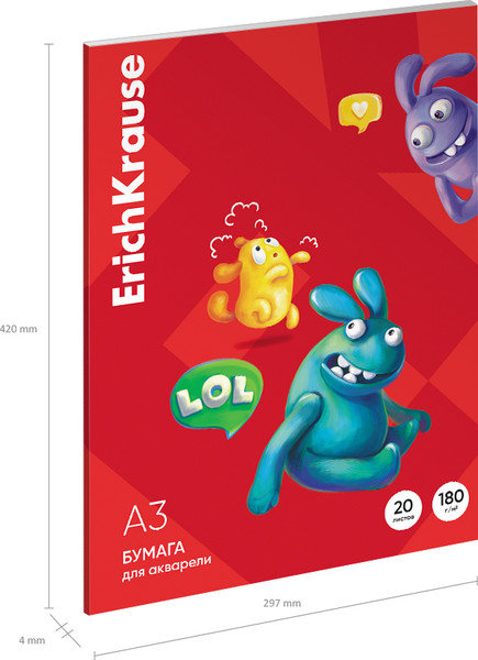 Изображение товара Набор бумаги для рисования Erich Krause Jolly Friends / 61653 (20л)