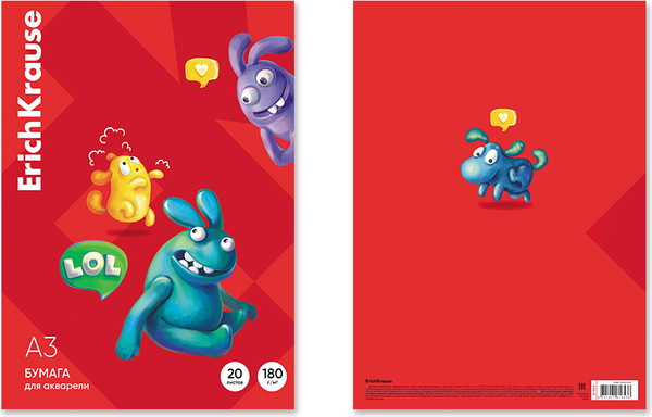 Изображение товара Набор бумаги для рисования Erich Krause Jolly Friends / 61653 (20л)