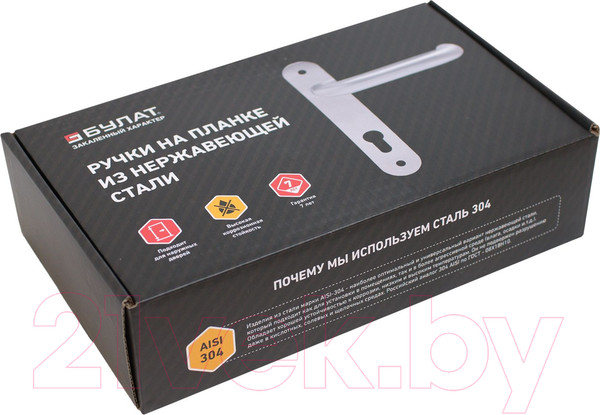 Изображение товара Ручка дверная БУЛАТ РФ 85.30.09.02НС Aisi 304 Inox (нержавеющая сталь)