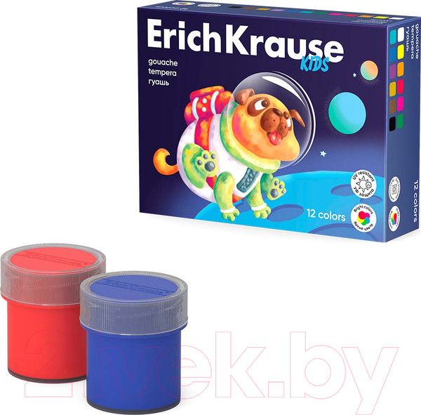 Изображение товара Гуашь Erich Krause Kids Space Animals / 61410 (12цв)