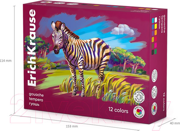Изображение товара Гуашь Erich Krause Safari / 61423 (12цв)