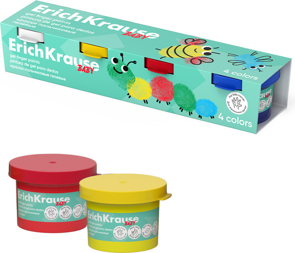 Изображение товара Пальчиковые краски Erich Krause Baby с Алоэ Вера / 61397 (4цв)