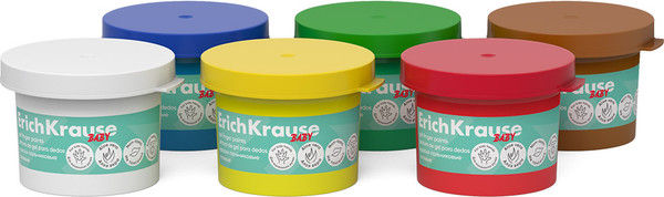 Изображение товара Пальчиковые краски Erich Krause Baby с Алоэ Вера / 61398 (6цв)