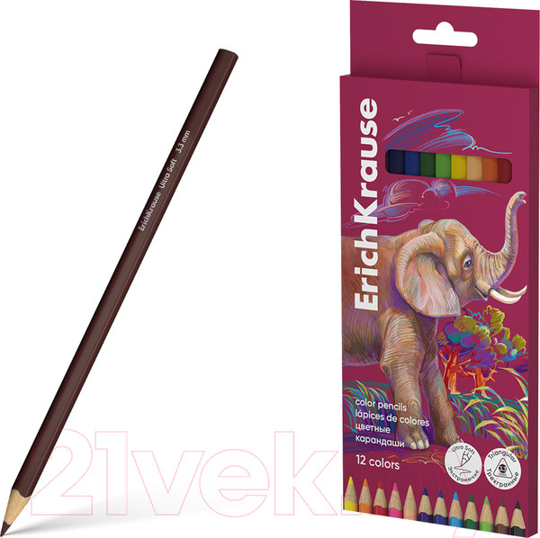 Изображение товара Набор цветных карандашей Erich Krause Safari / 61814 (12цв)