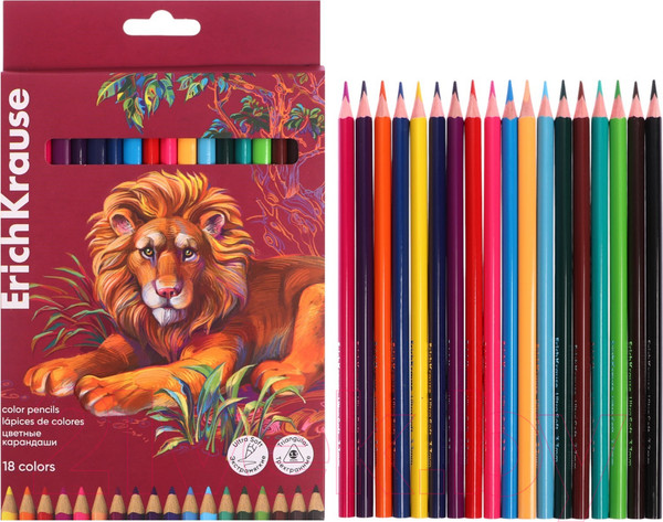 Изображение товара Набор цветных карандашей Erich Krause Safari / 61815 (18цв)